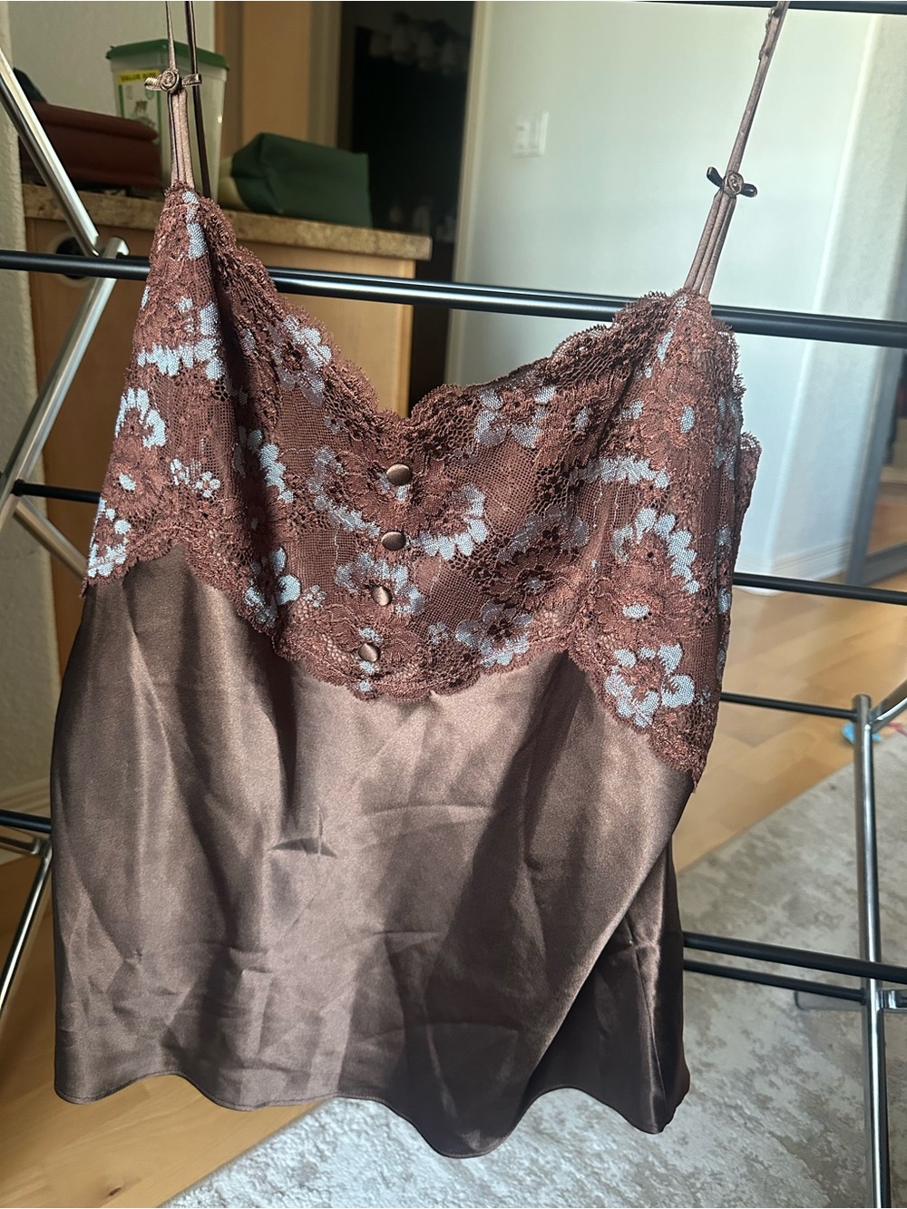 Y2K Cabernet Satin Lace Tank with Floral Trim